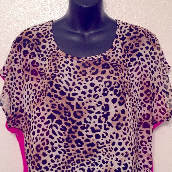 Copper Key Leopard Blouse Animal Print - Picture 2 of 7